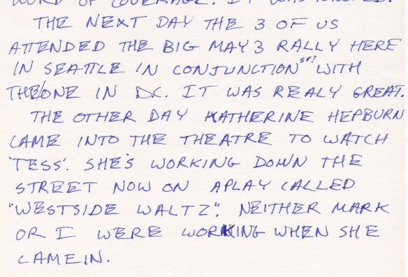 That's right: Katherine Hepburn. Letter to Dad & Jane.